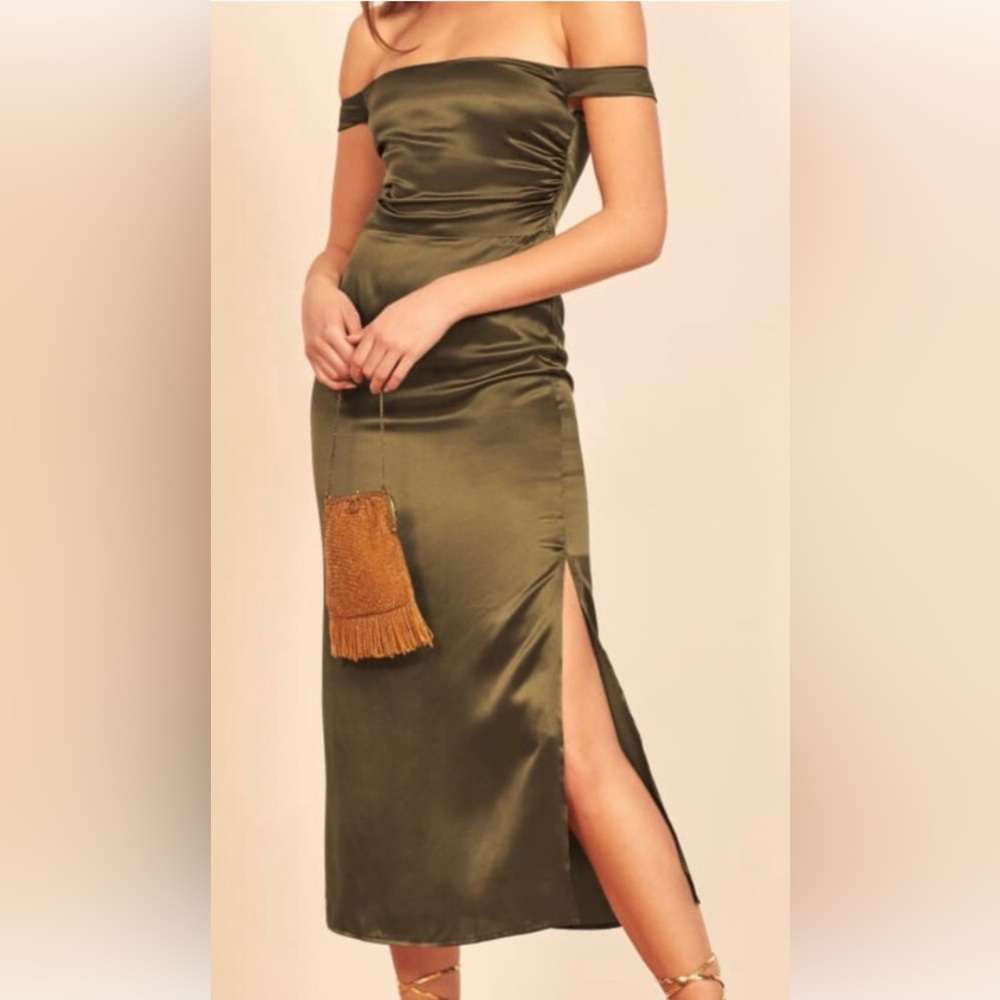NEW Reformation silk maxi dress SZ 4. - Picture 4 of 12